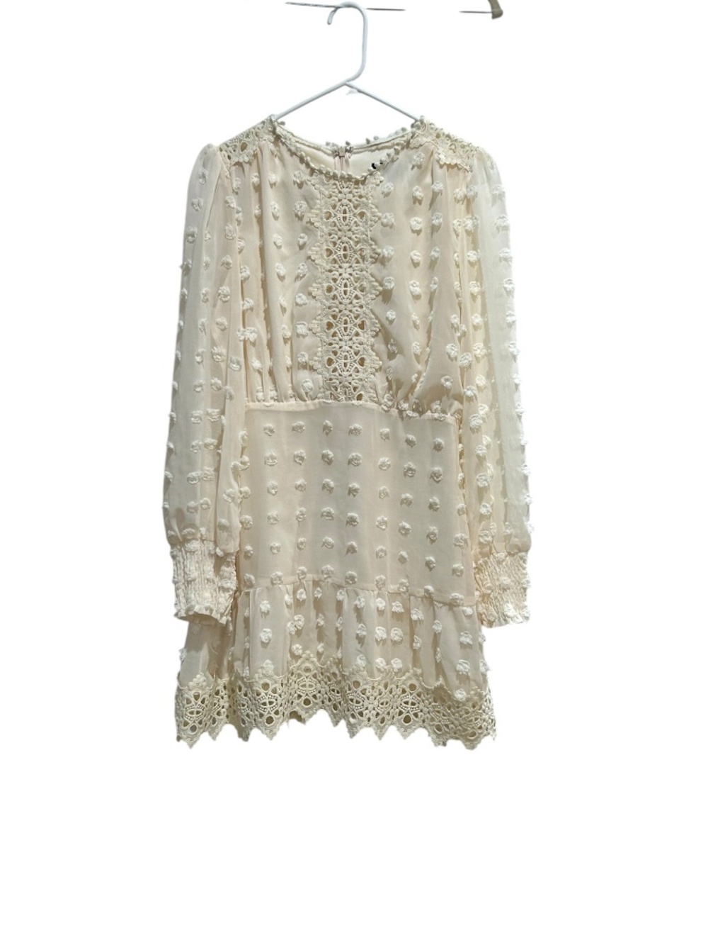Lulul Cream Mini Dress size S Retro Chic Women's